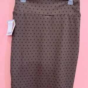 Elegant Brown Patterned Skirt